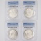 Investor's lot of 4 mixed-date certified U.S. Morgan silver dollars