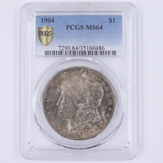 Certified 1904 U.S. Morgan silver dollar