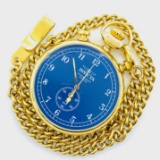 Estate Invicta Vintage stainless steel gold-tone pocket watch chronograph