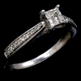 Estate sterling silver diamond engagement ring