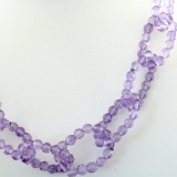 Estate Dorian Webb amethyst beaded necklace with sterling silver findings