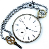 Circa 1870 key-wind, key-set open-face pocket watch