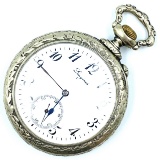 Circa 1890 Longines Swiss pin-set open-face pocket watch