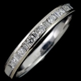 Estate 14K white gold diamond band ring