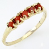 Vintage 10K yellow gold coral band ring