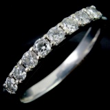 Vintage 14K white gold diamond band ring