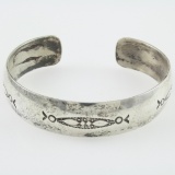 Estate Native American sterling silver cuff bracelet