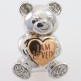 Estate sterling silver diamond 'I am Loved' pendant