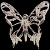 Estate John Hardy white metal butterfly scarf clip