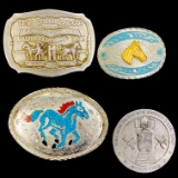 Lot of 4 estate belt buckles