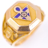 Vintage 10K yellow gold AMORC Rosicrucian ring