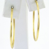 Pair of estate 14K yellow gold endless hoop earrings