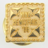 Vintage 14K yellow gold “VIVA HEMISFAIR 68'” pin