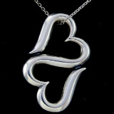 Authentic estate James Avery sterling silver “Heart to Heart” necklace