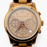 Authentic like-new Michael Kors brown chronograph wristwatch