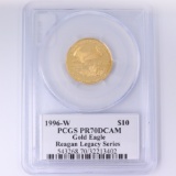 Certified 1996-W autographed Reagan Legacy Series proof U.S. $10 American Eagle 1/4oz gold coin