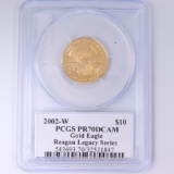 Certified 2002-W autographed Reagan Legacy Series proof U.S. $10 American Eagle 1/4oz gold coin