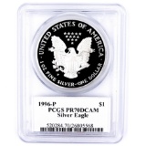 Certified 1996-P autographed proof American Eagle silver dollar