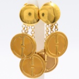Pair of authentic estate Gucci gold-plated dangle earrings