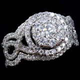 Estate 14K white gold diamond 3-piece wedding ring set