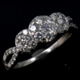 Estate 14K white gold diamond ring