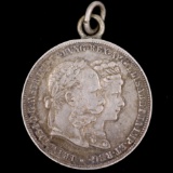 1879 Austria silver Franz Joseph I silver wedding anniversary commemorative 2 gulden