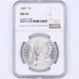 Certified 1887 U.S. Morgan silver dollar