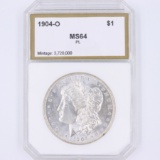 Certified 1904-O U.S. Morgan silver dollar