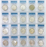 Investor's lot of 20 mixed date certified U.S. Morgan silver dollars