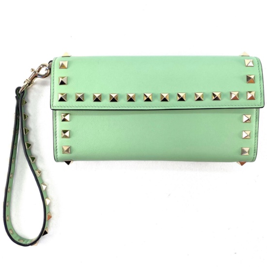 Authentic estate Valentino "Rock Stud" leather wristlet