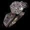 Estate 14K white gold diamond cluster ring