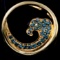 Estate Parle Gems 14K yellow gold Nature Blue Diamond Wave pendant