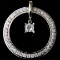 Estate 14K white gold diamond eternity dangle pendant