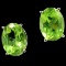 Pair of estate 14K white gold peridot stud earrings