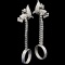 Pair of antique unmarked palladium diamond dangle drop earrings