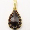 Estate 14K yellow gold garnet teardrop pendant