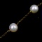 Estate 14K yellow gold Akoya pearl chain bracelet