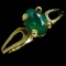 Estate 10K yellow gold natural emerald solitaire ring
