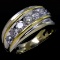 Estate 14K white & yellow gold diamond band ring