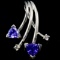 Estate 14K white gold diamond & tanzanite pendant