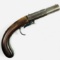 Antique unmarked American under hammer single shot black powder percussion pistol .36 cal