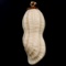 Vintage genuine ivory carved peanut pendant with a 14K yellow gold bale