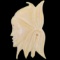Vintage genuine ivory carved face pin