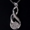 Estate sterling silver diamond necklace
