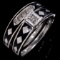 Estate sterling silver enamel & diamond ring set