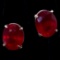 Pair of estate 14K white gold natural ruby studs