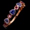 Estate 14K rose gold natural ruby & tanzanite ring