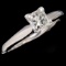 Estate 14K white gold diamond solitaire ring