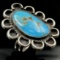 Estate Native American sterling silver turquoise ring