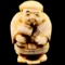 Estate genuine ivory Japanese man hand-carved netsuke figurine